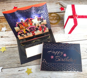 3D Pop-up Geburtstagskarte mit Musik & Licht – Orchester-Version Happy Birthday