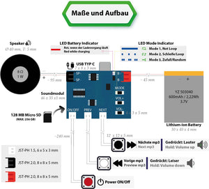 MP3 Soundmodul mit 3 Tasten