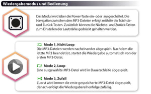 MP3 Soundmodul mit 3 Tasten