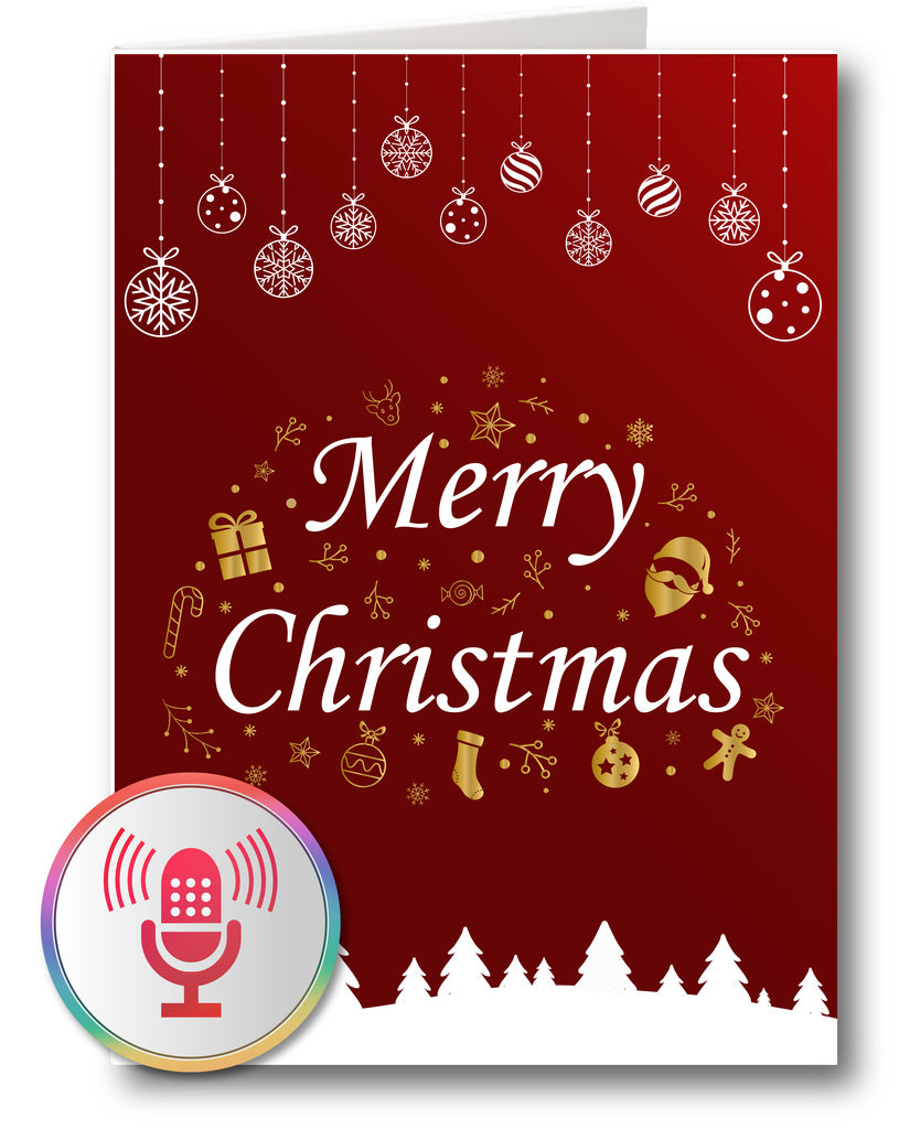 Christmas card Merry Christmas Gold - record and play at the touch of a button
