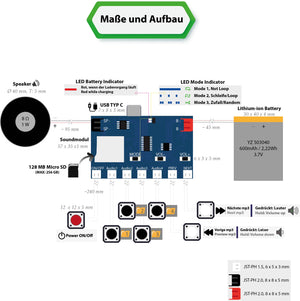 MP3 Soundmodul mit 7 Tasten