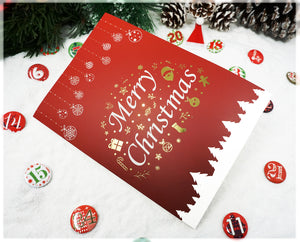 Weihnachtskarte Merry Christmas Gold - Aufnahme und Wiedergabe per Knopfdruck
